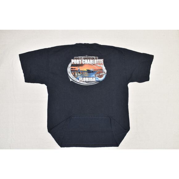 Vintage Harley-Davidson Port Charlotte Florida T-Shirt Big & Tall Size 2XL - Picture 3 of 8